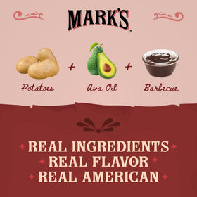 MARK’S BBQ chips with avocado oil crunch, ideal for pairing with dips.