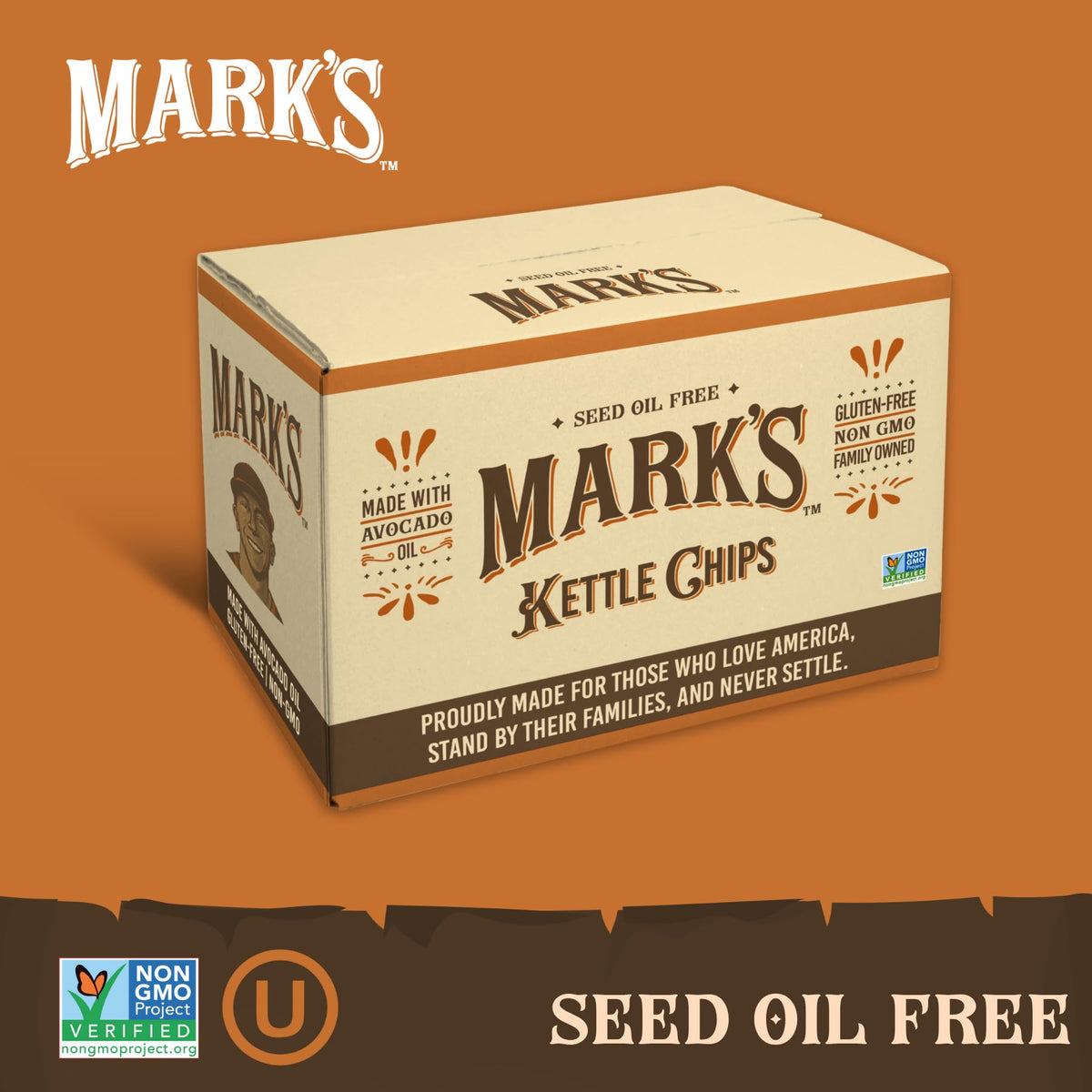 Mark's avocado oil chips – ingredients label highlights gluten-free and non-GMO