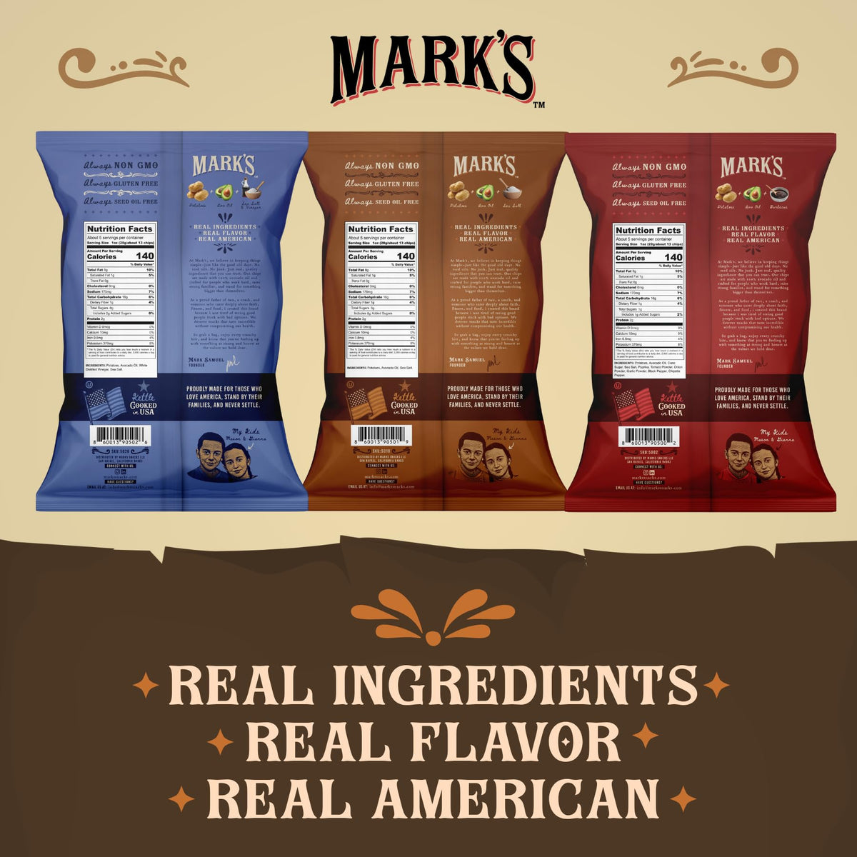 Mark's avocado oil chips – sea salt and vinegar close-up for crisp bite