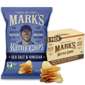 Mark's kettle-cooked avocado oil chips in sea salt and vinegar, savory on-the-go snack