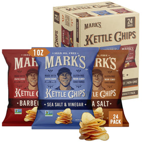 Mark's Barbecue flavor kettle chips with avocado oil delivering rich crunch