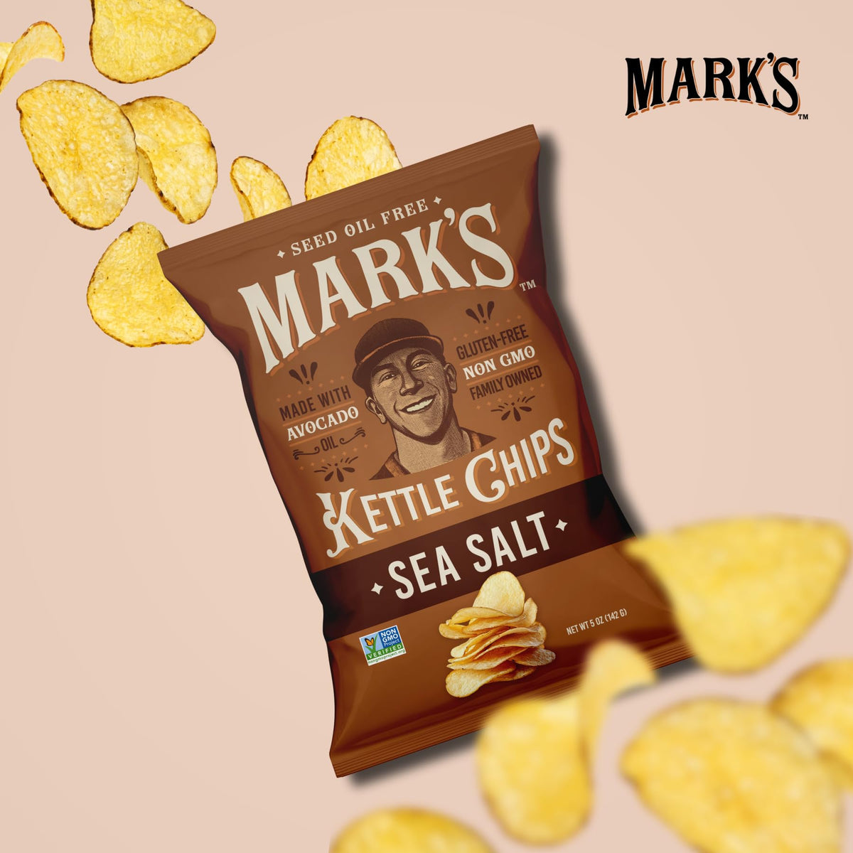 Mark's sea salt chips in pack make everyday snacking easy.