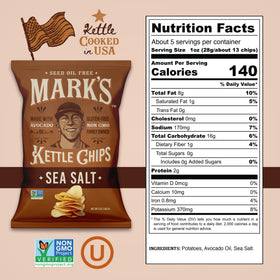 Mark's chips and sea salt texture close-up for crave-worthy crunch.