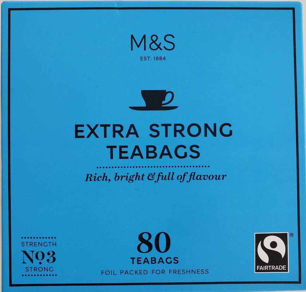 Marks & Spencer Extra Strong tea bags in a 250 g pack, 80 bags for bold daily brews