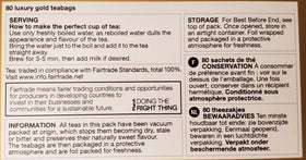 Marks & Spencer Luxury Gold tea bags vacuum-sealed pouch preserves freshness