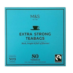 Marks & Spencer MS Tea Extra Strong 3-pack packaging, ideal for daily tea ritual
