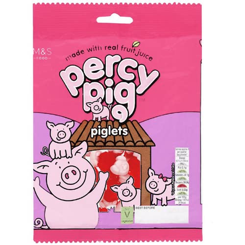 Marks & Spencer Percy Piglets 170g pack shot, bite-sized fruity candies perfect for sharing.
