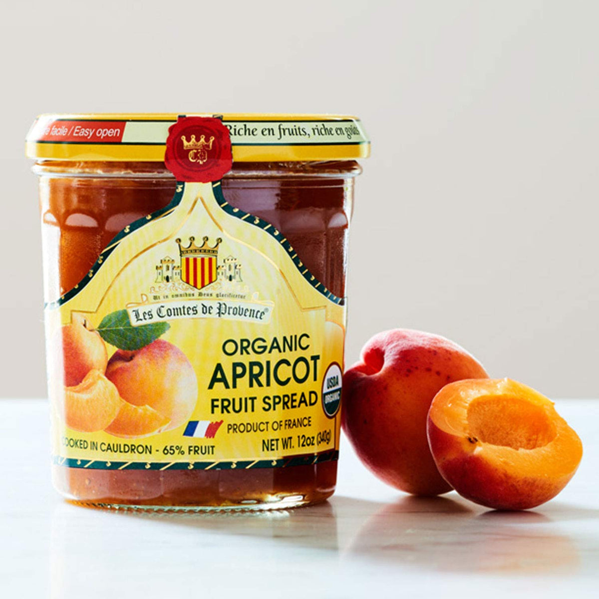 MARKY'S apricot jam spread on toast, glossy texture from organic ingredients.