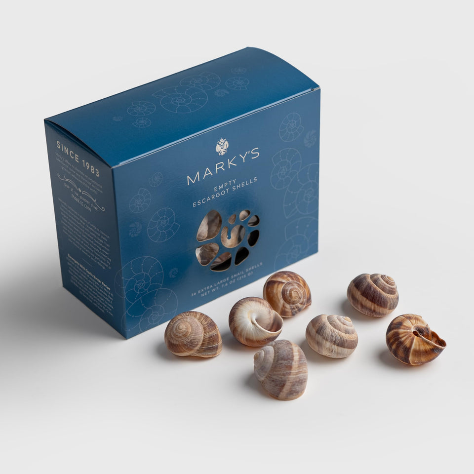 MARKY'S Escargot shells 36 pieces, ideal for stuffing and elegant presentation.