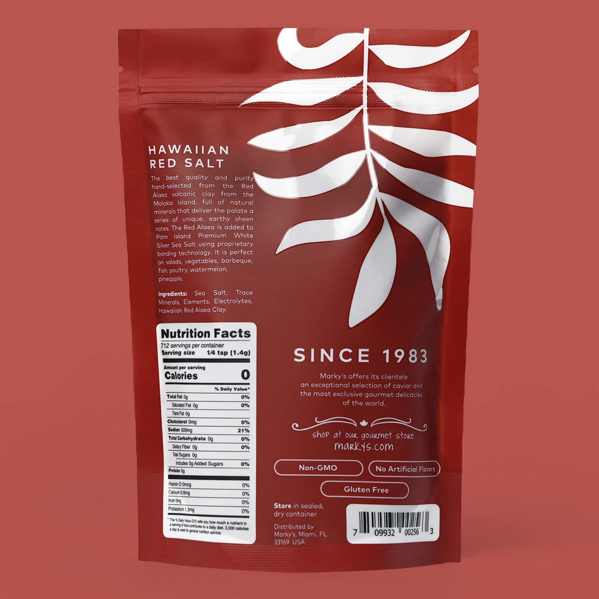 MARKY'S Hawaiian Alaea red salt kitchen essentials closeup conveys finishing touch for meals