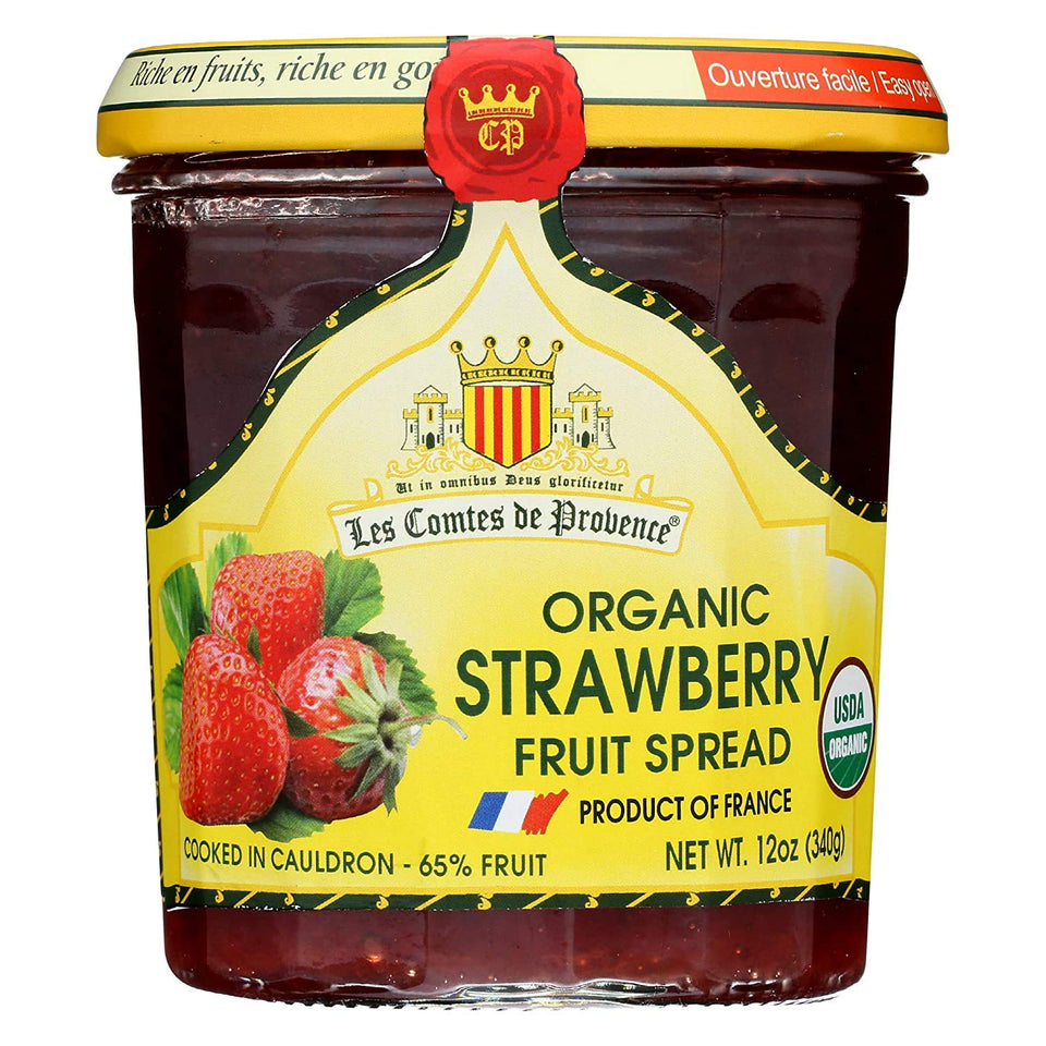 MARKY'S Strawberry Jam Spread jar showcasing rich fruit and organic ingredients.