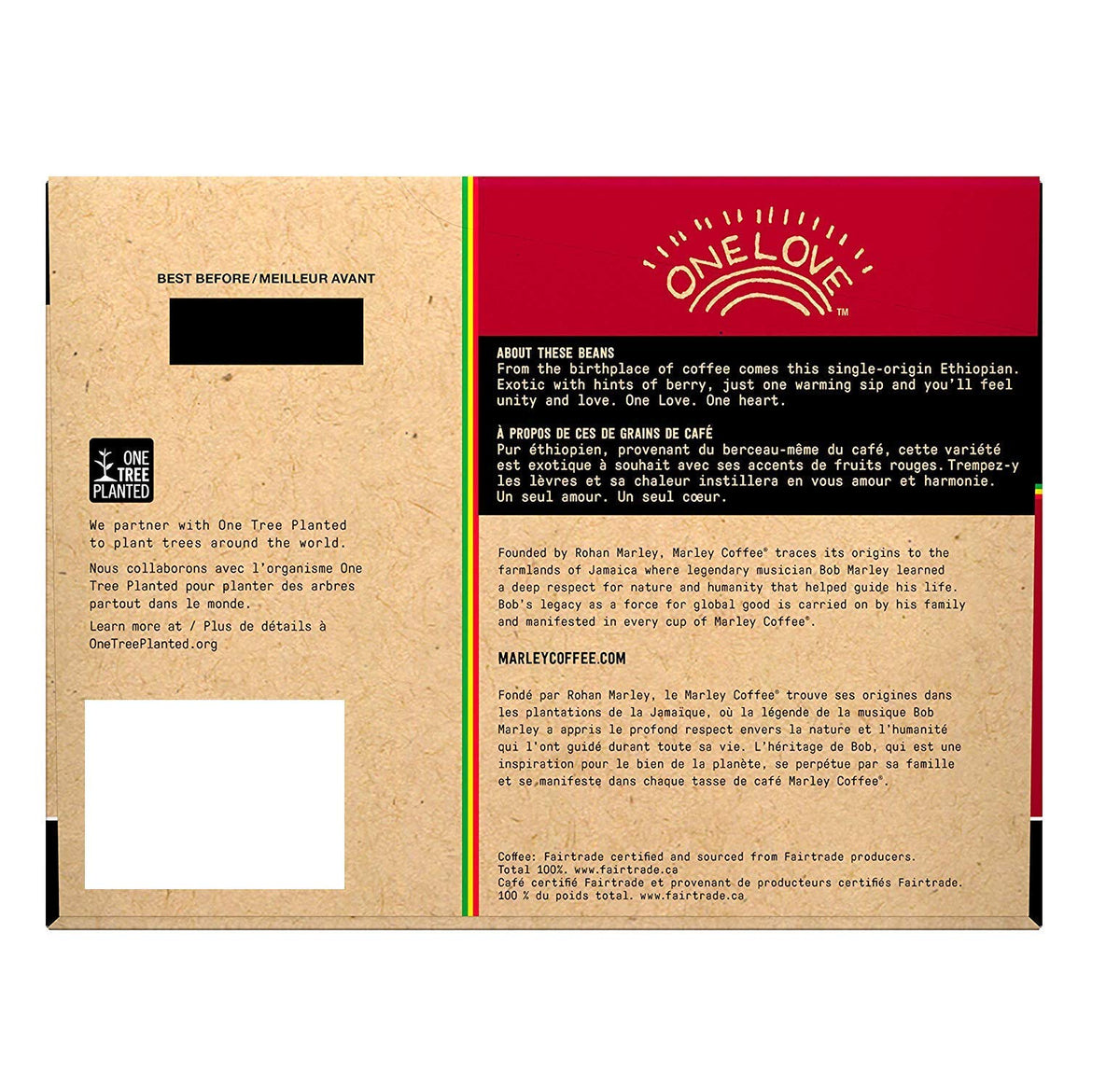 100% Ethiopia Yirgacheffe origin badge on packaging.