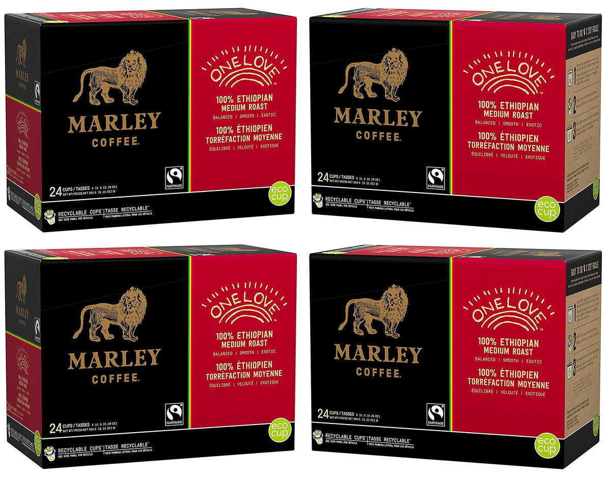 One Love RealCup cups lined up for Keurig brewers, easy capsule-based brewing.
