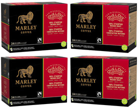 One Love RealCup cups lined up for Keurig brewers, easy capsule-based brewing.