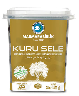 Marmarabirlik Black Olives hand-picked in a jar for authentic Mediterranean flavor.