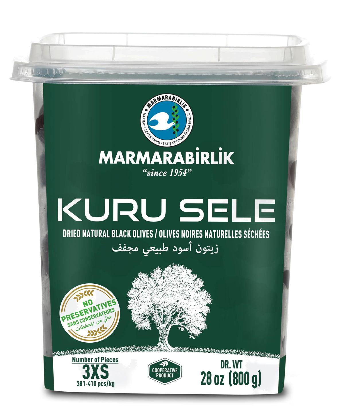 Marmarabirlik black olives hand-picked in a jar for rich Mediterranean flavor