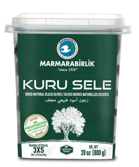 Marmarabirlik black olives hand-picked in a jar for rich Mediterranean flavor