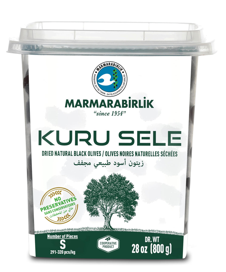 Marmarabirlik black olives hand-picked jar for Mediterranean snacking.