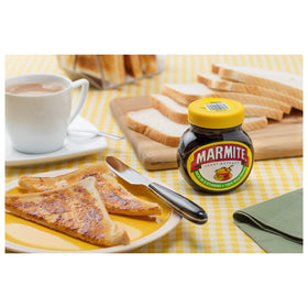Marmite packaging label focuses on recycling, promoting sustainable packaging.
