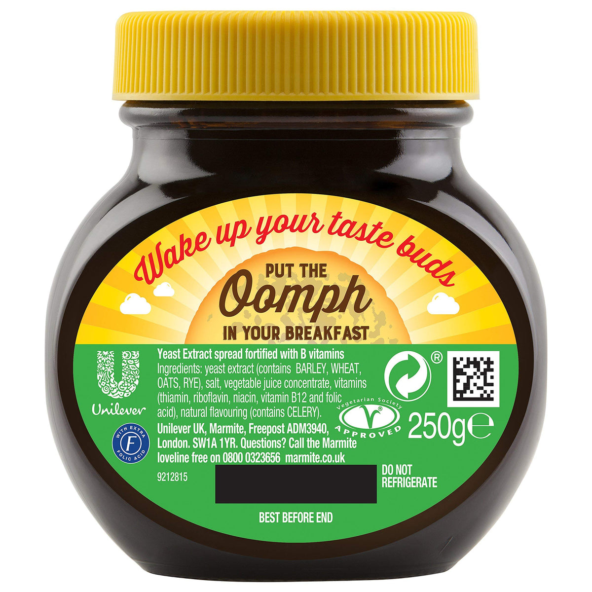 Marmite spread on toast for a quick, savory breakfast.