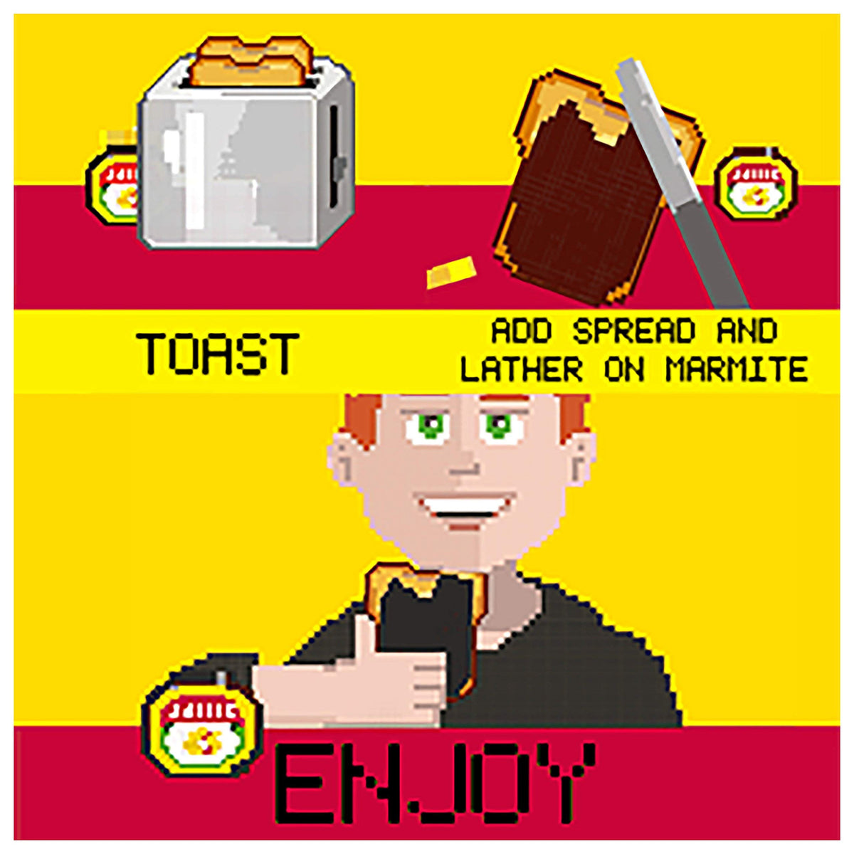Marmite with cheese delivers a bold, savory bite.
