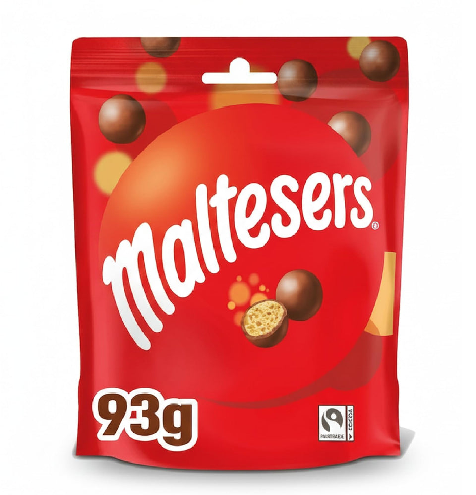 Mars Maltesers standard chocolate pouch pack shot with crunchy malt centre for sharing