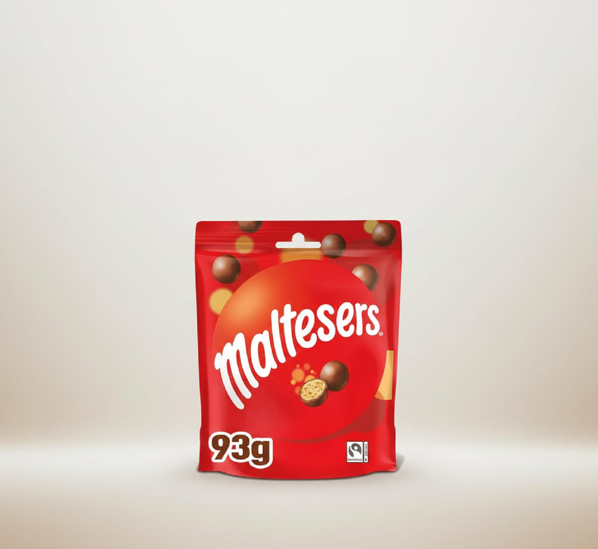 Mars Maltesers pouch image noting vegetarian-friendly and Fairtrade ingredients