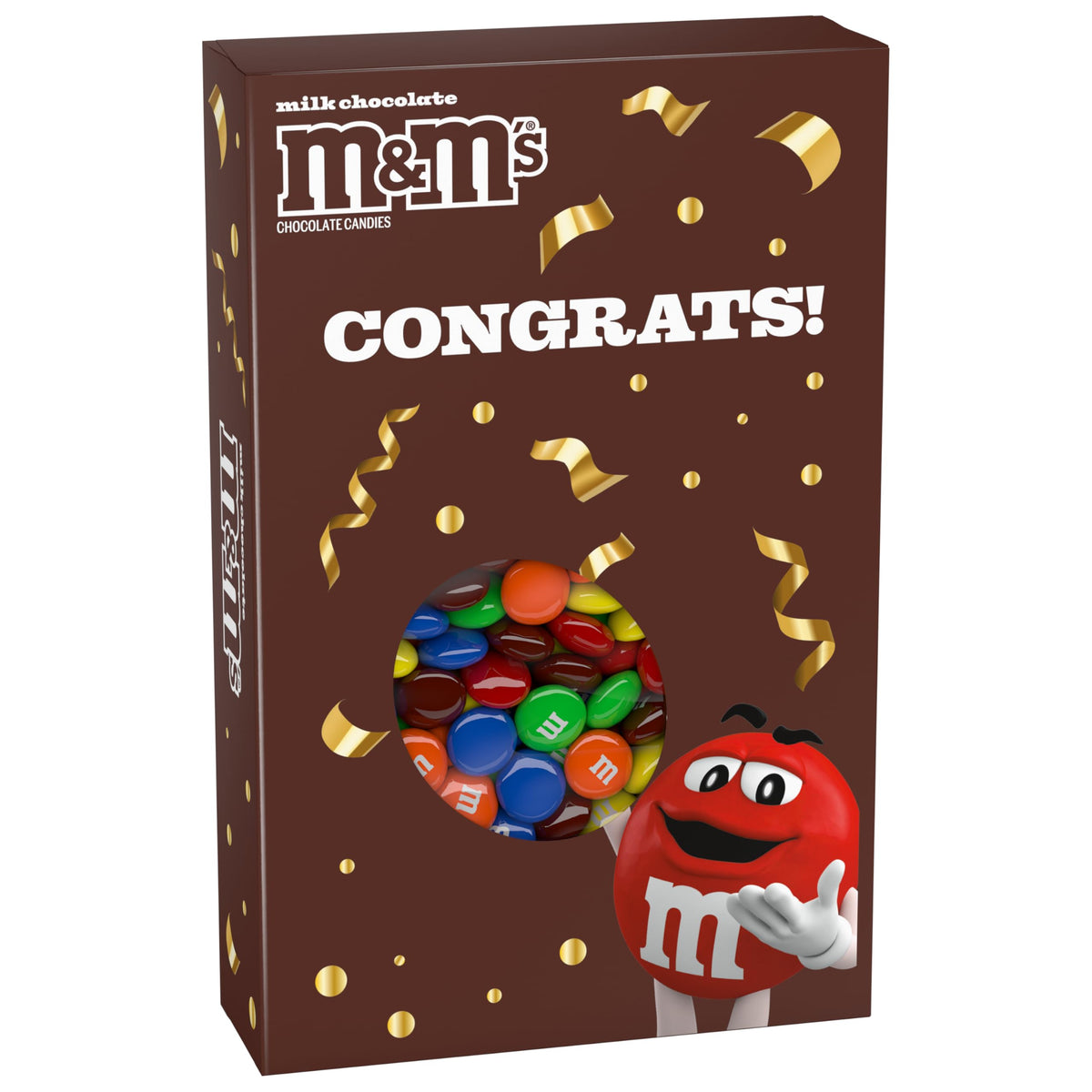 Mars M&M's milk chocolate gift box with congrats card for celebrations