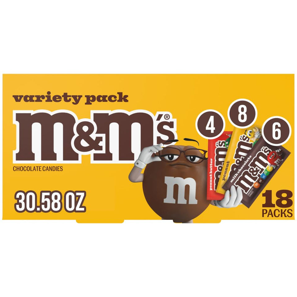 Mars M&M'S variety pack of 18 bags for easy sharing at parties