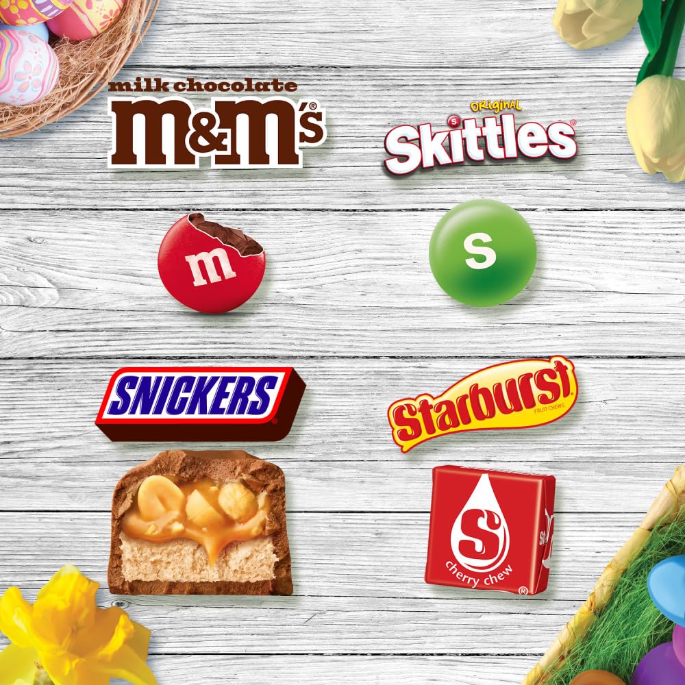 Mars SKITTLES chewy fruit candy in Easter bags adds color.