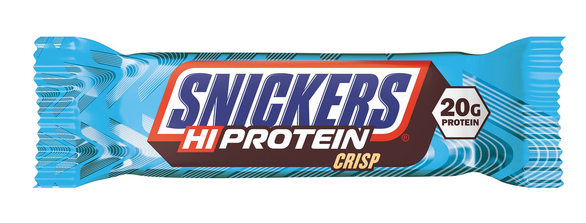 Mars Snickers HiProtein Crisp bar nutrition facts panel.