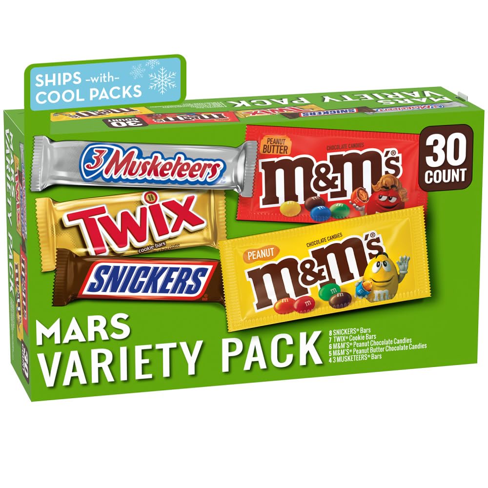 Mars variety pack full-size candy bowl display for Halloween