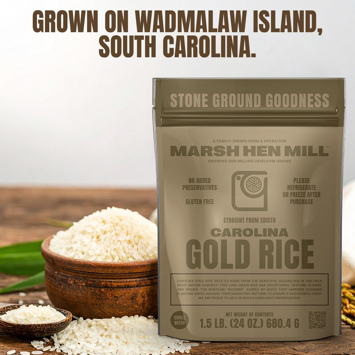 Marsh Hen Mill Carolina Gold Rice aroma rising from simmering pot