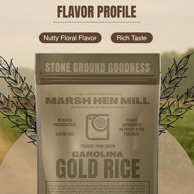 Marsh Hen Mill Carolina Gold Rice heritage-inspired packaging and heirloom grain aesthetic