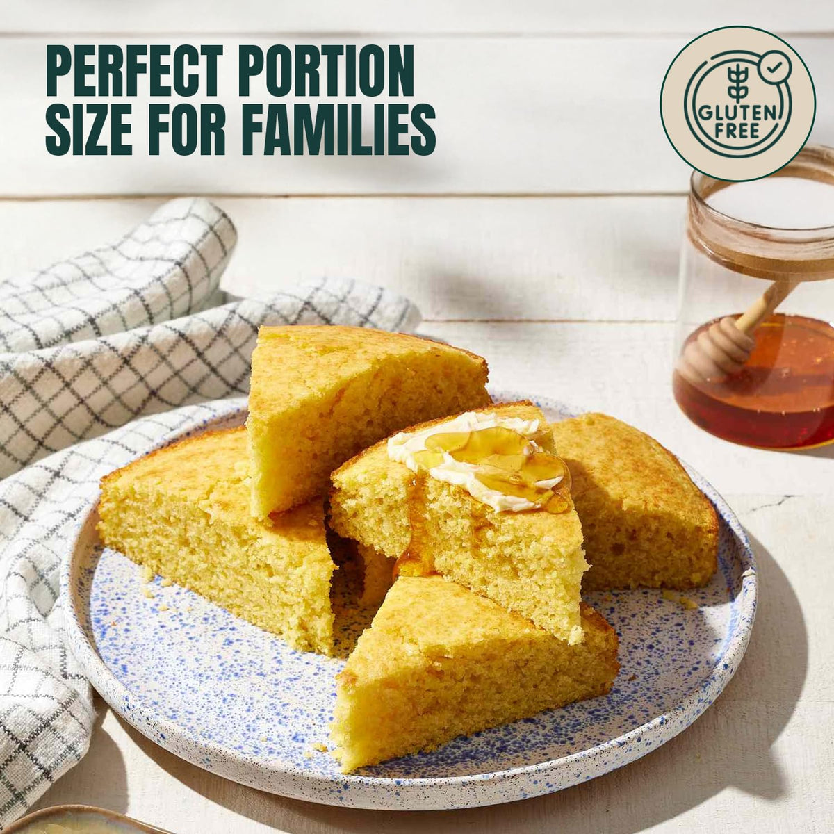 Golden cornbread baking with Marsh Hen Mill cornmeal batter