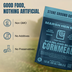 Marsh Hen Mill Sea Island Blue Cornmeal coating for frying vegetables