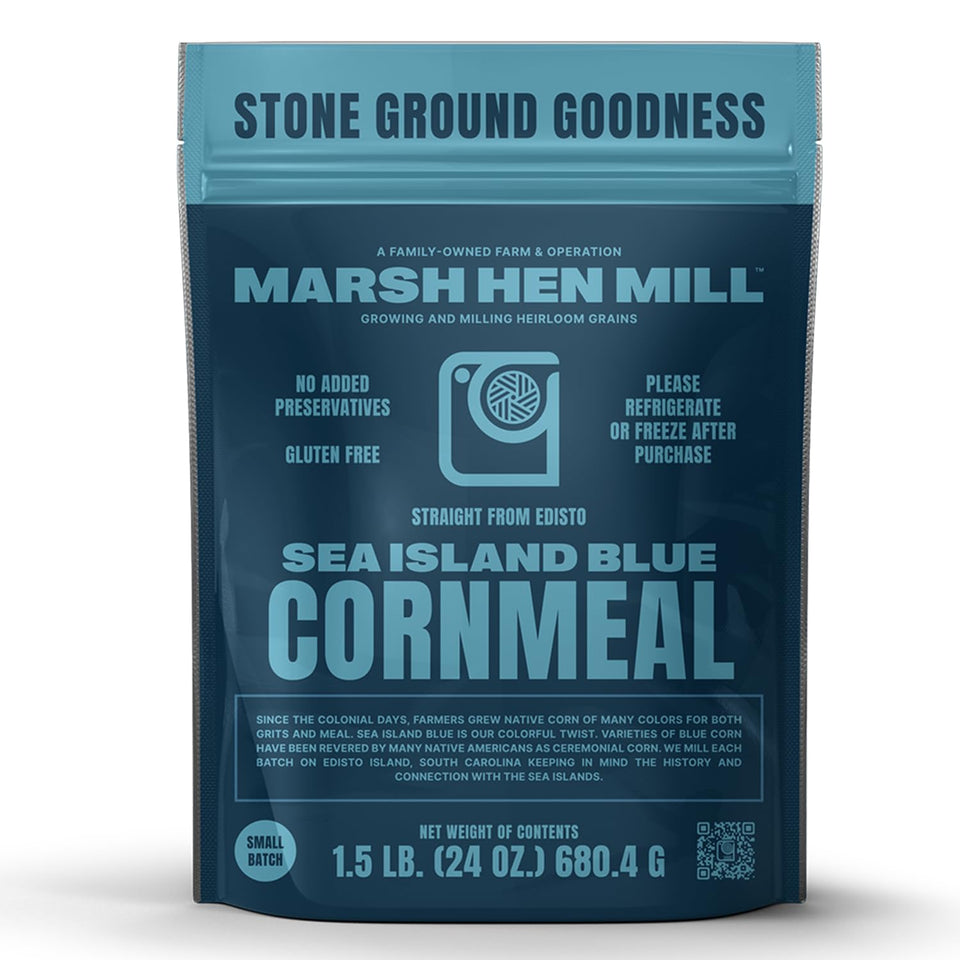 Marsh Hen Mill Sea Island Blue Cornmeal pack for gluten-free baking
