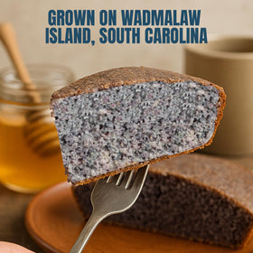 Marsh Hen Mill Sea Island Blue Cornmeal pouring shot for versatile batters