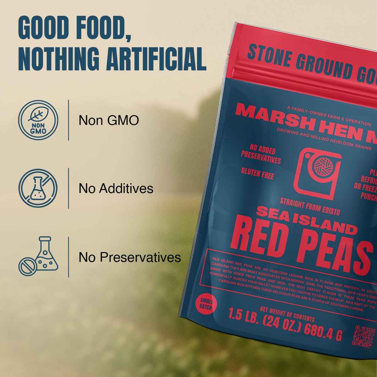 Marsh Hen Mill Sea Island Red Peas heritage evokes Edisto Island flavors.