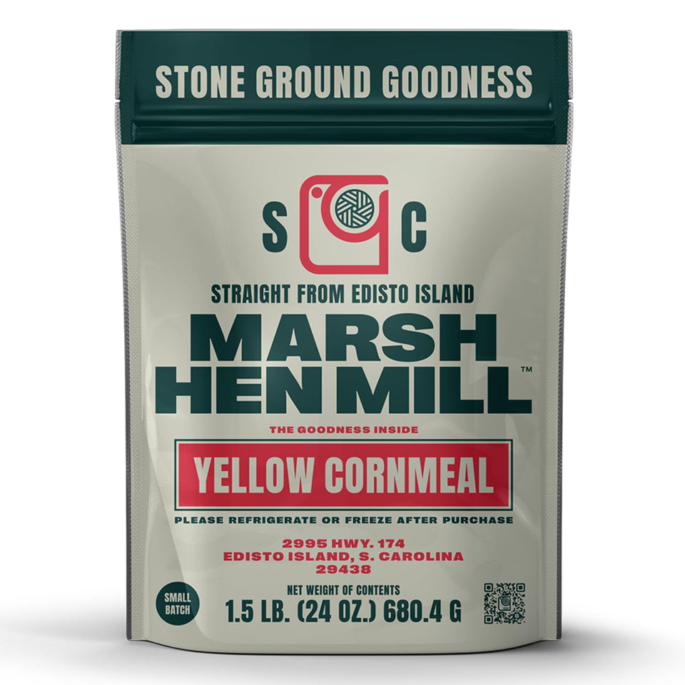 Marsh Hen Mill stone-ground yellow cornmeal 24 oz pack for versatile baking