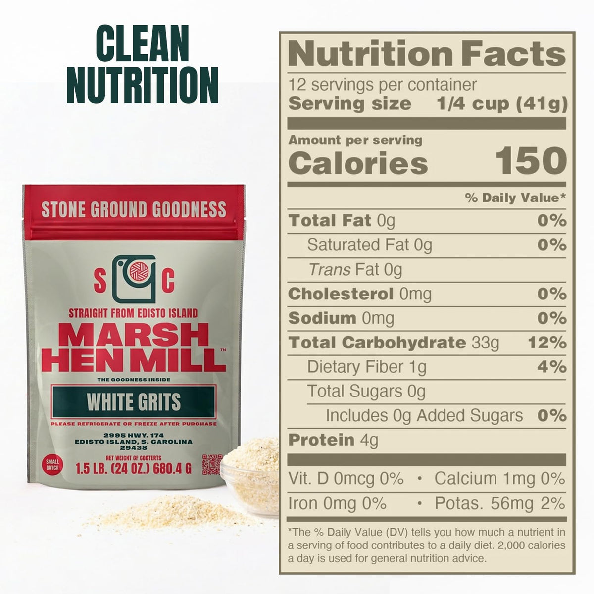 Marsh Hen Mill White Grits create creamy porridge on the stove for a simple breakfast.