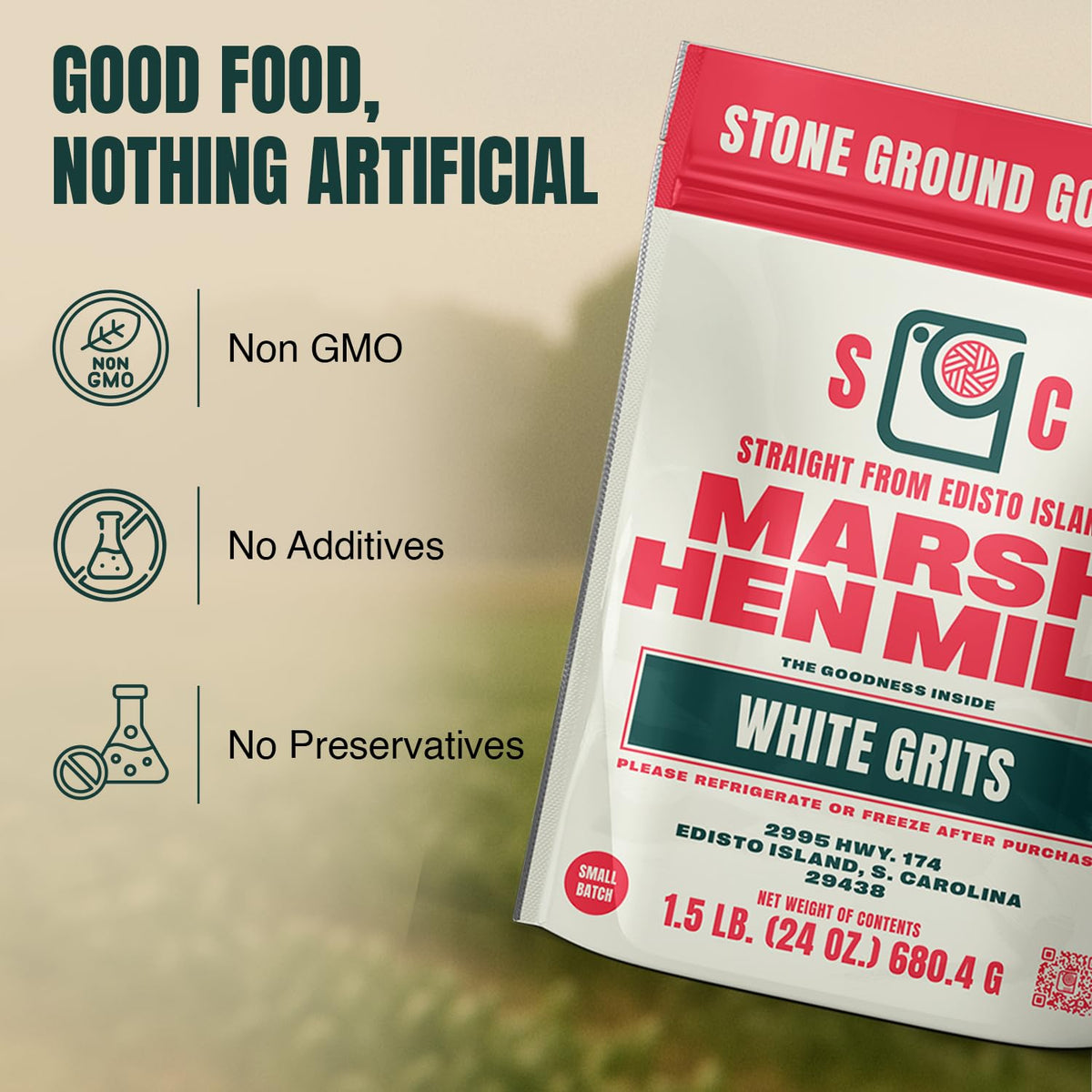 Marsh Hen Mill White Grits creamy texture close-up reveals rich consistency.