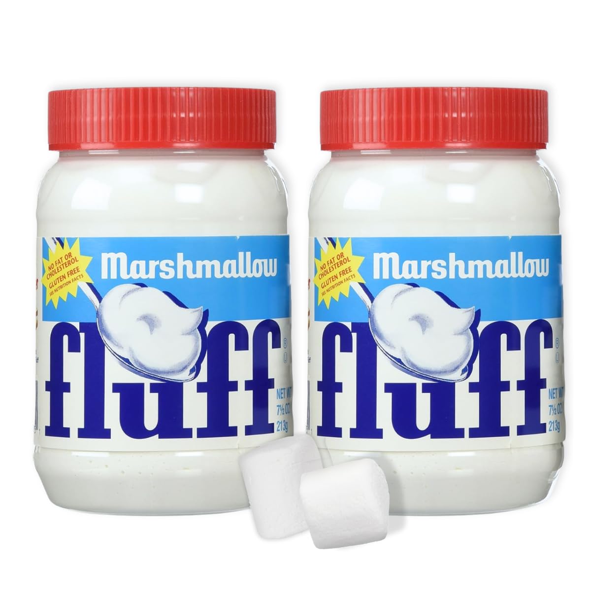 Marshmallow Fluff Original jar, ready to spread on toast for quick snacks.