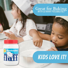 Marshmallow Fluff Spread swirled into hot chocolate for a creamy finish.
