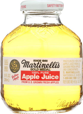 Martinelli's Apple Juice Gold Medal Pack of 12 bottles on display.