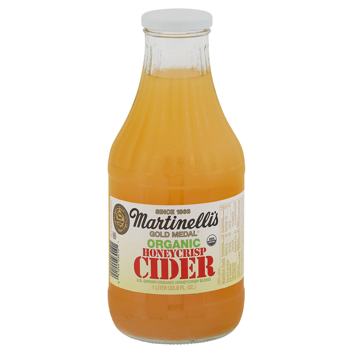 Martinelli's Honeycrisp Organic cider bottle pour for refreshing family moments
