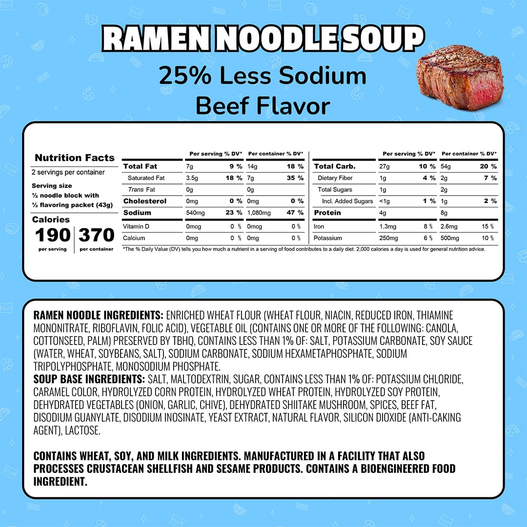 Maruchan 24 pack shelf stable ramen, pantry staple for quick meals.