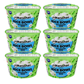 Maruchan Edamame Rice Bowl steaming-serve, quick tasty meal for lunch or dinner.