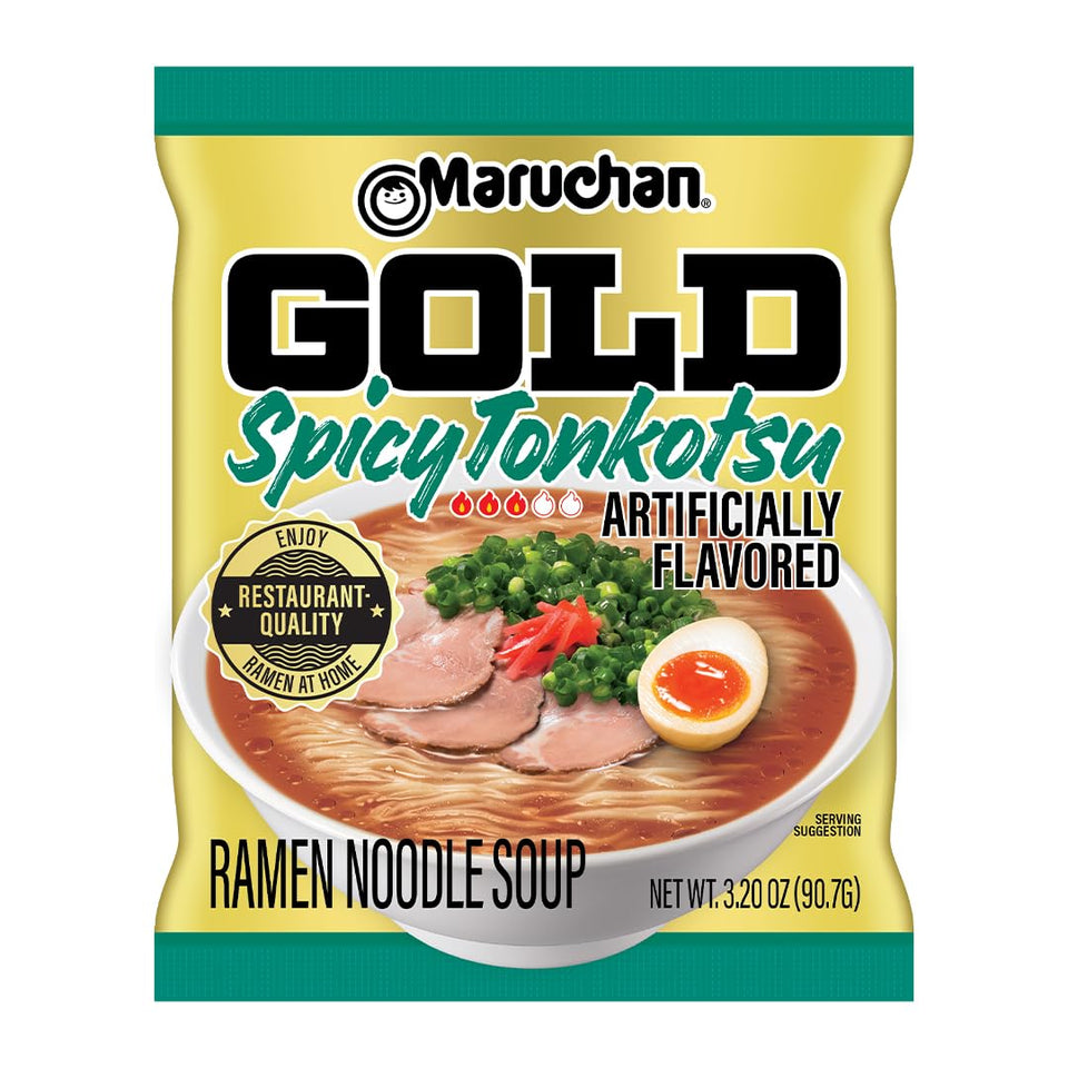 Maruchan Gold ramen noodles in a steaming bowl showing restaurant-quality texture.