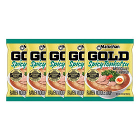 Maruchan Gold spicy tonkotsu seasoning packet boosts bold flavor in minutes.